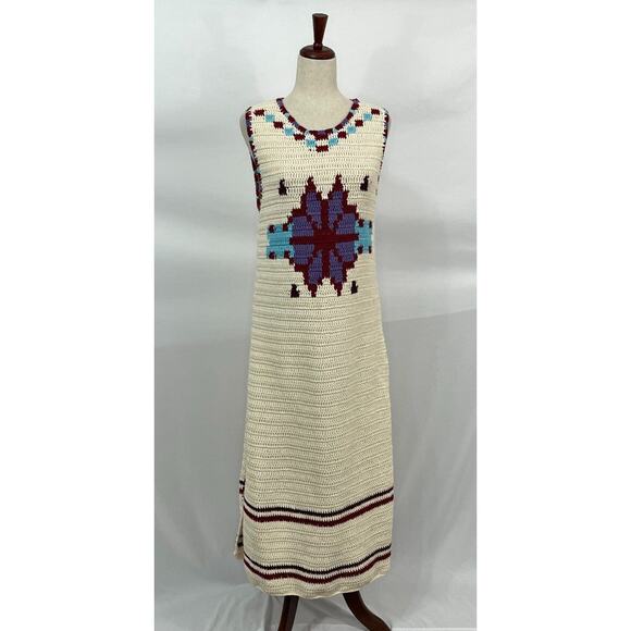 HUNTER BELL Sz L Large Crochet Tank Midi Dress Lilah Cream Lavender NWT - Picture 10 of 10